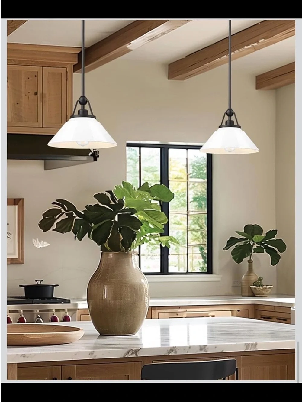 White Modern 12” Hanging Pendant Light Fixture - New in Box